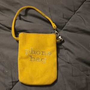 KATHY YELLOW SUEDE PHONE BAG